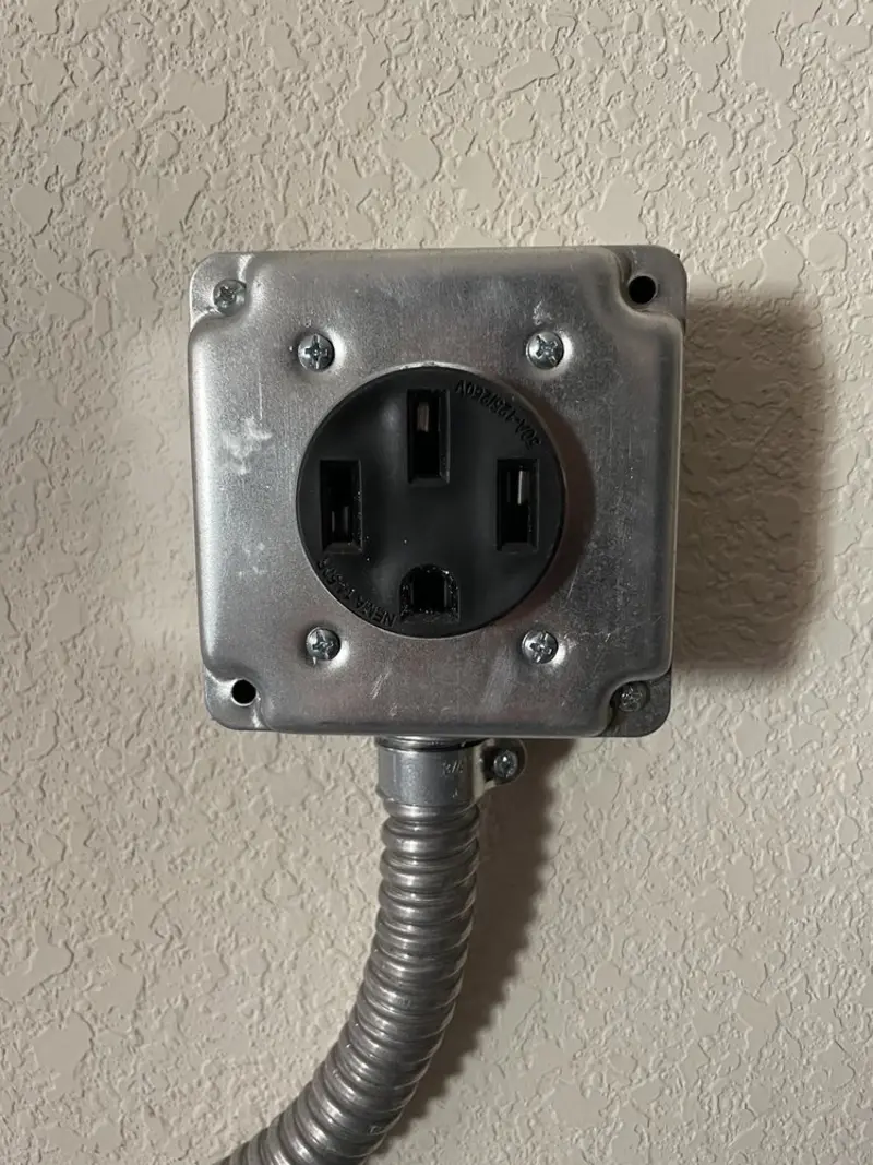 NEMA 14-50 outlet installed for Smart Home Electrical in Johnston